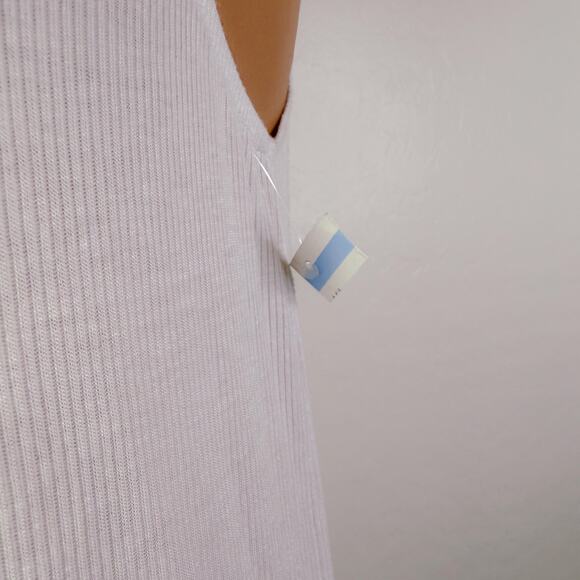 Becca Mykonos Semisheer Ribbed Beach Cover Up Tank Maxi Dress White Size L NWT - Picture 9 of 10